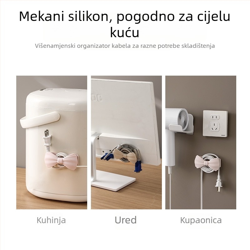 FaSoLa držač utičnice za kućanske uređaje — klip za kabel i organizator kablova za kuhinju s dizajnom mašne