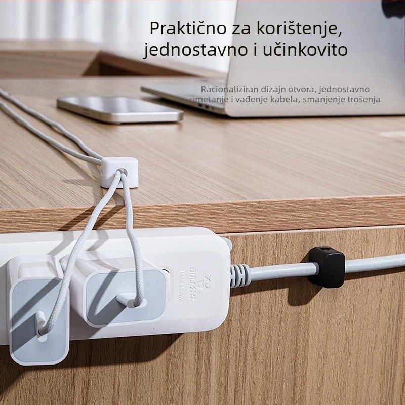 Magnetski organizator kablova s ljepilom (ABS akrilni film; za stolno korištenje; brend: Qiao Jie)