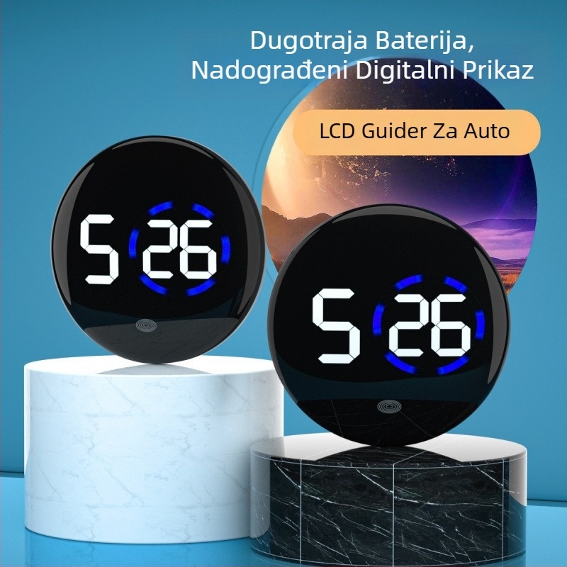 Automobilski mjerač temperature vode - podesivi kut, samoljepljivi zaslon, kompaktni sat