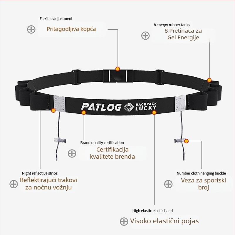 Drifter maratonski pojas za broj, poliester, smanjenje opterećenja, unisex, za sportske aktivnosti na otvorenom