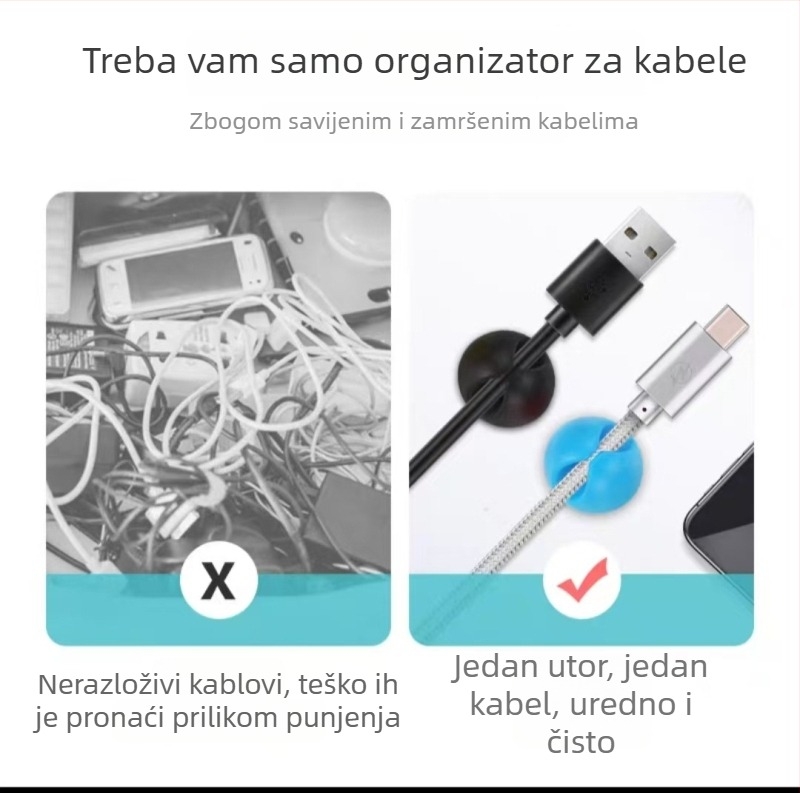 Silikonski klip za kabel za stol – organizator kablova, sladak crtani stil, lansiranje ljeto 2024, težina 5 g (2 otvora) / 6,5 g (3 otvora)