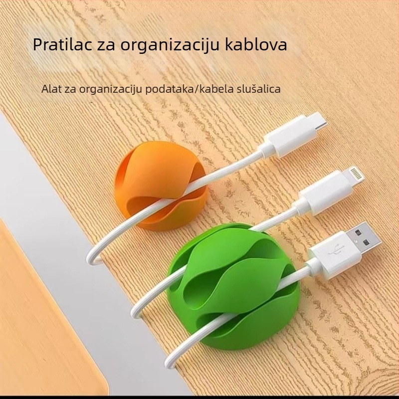 Silikonski klip za kabel za stol – organizator kablova, sladak crtani stil, lansiranje ljeto 2024, težina 5 g (2 otvora) / 6,5 g (3 otvora)