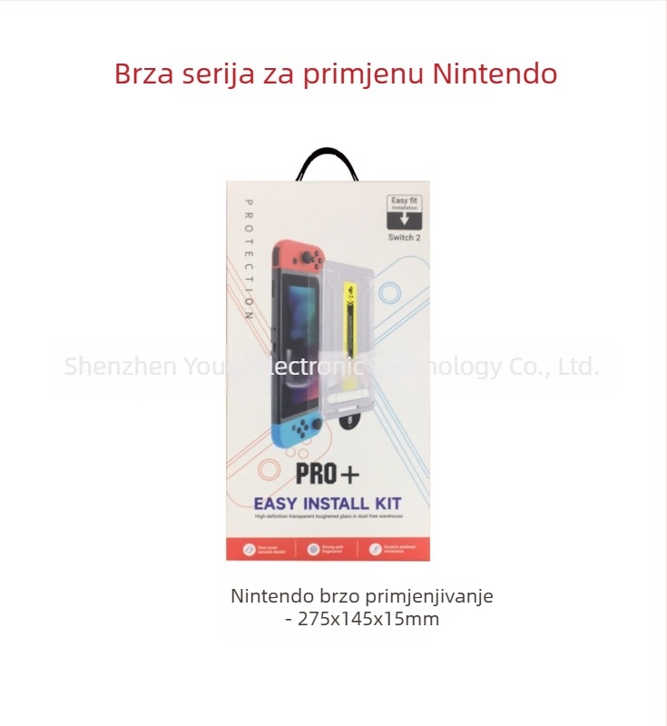 Nintendo Switch 2 zaštitno staklo zaslona – kaljeno staklo, prednja membrana, HD, anti-fingerprint, UV zaštita, nije cijeli zaslon