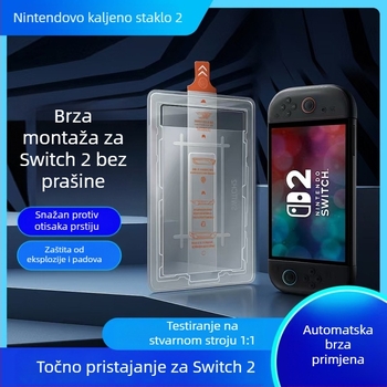 Nintendo Switch2 Staklena zaštita zaslona – prednja, HD, antiotisak prsta