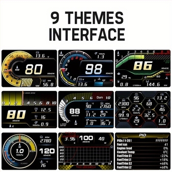 OBD LCD Višefunkcionalna instrument ploča: temperatura vode, turbo mjerač, tahometar, temperatura ulja, mjerač napona (12V)