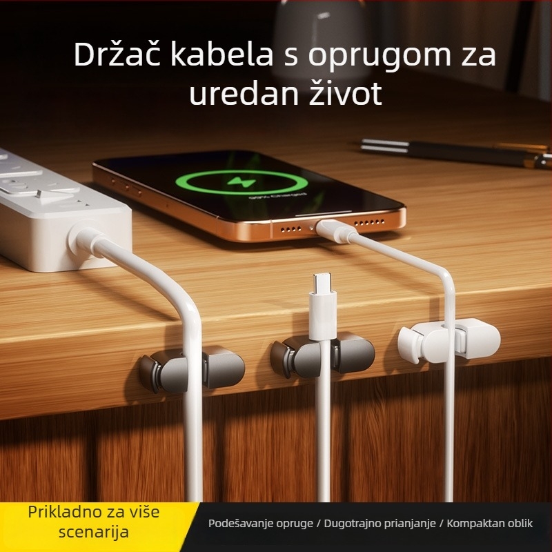 Kabel organizator za stol – samoljepljivi, ABS, jednostavan i moderan stil, pogodno za ured, dom, studentski dom i auto