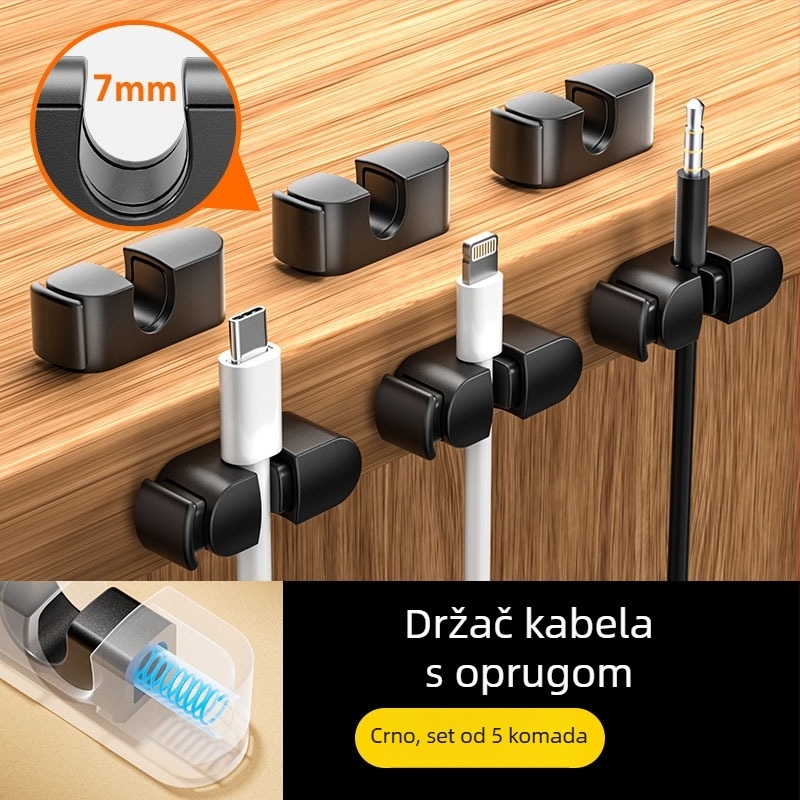 Kabel organizator za stol – samoljepljivi, ABS, jednostavan i moderan stil, pogodno za ured, dom, studentski dom i auto