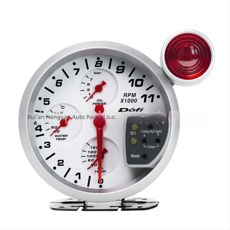 Automobilski prilagođeni instrument - 4-u-1 tachometar s temperaturom vode, temperaturom ulja, tlakom ulja i svjetlom za promjenu brzine - 12V, masa 750 g, universalno