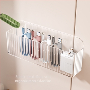 Zidni organizator kablova sa 6 pretinaca, prozirno PS, moderan dizajn