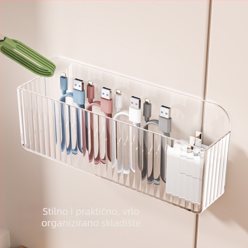 Zidni organizator kablova sa 6 pretinaca, prozirno PS, moderan dizajn