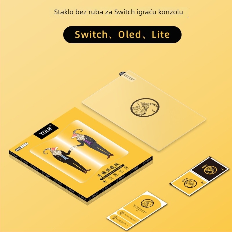 Zaštitno staklo za Nintendo Switch OLED — 0,3 mm, HD prozirnost, otporan na otiske prstiju, otpornost na padove, potpuno pokriće