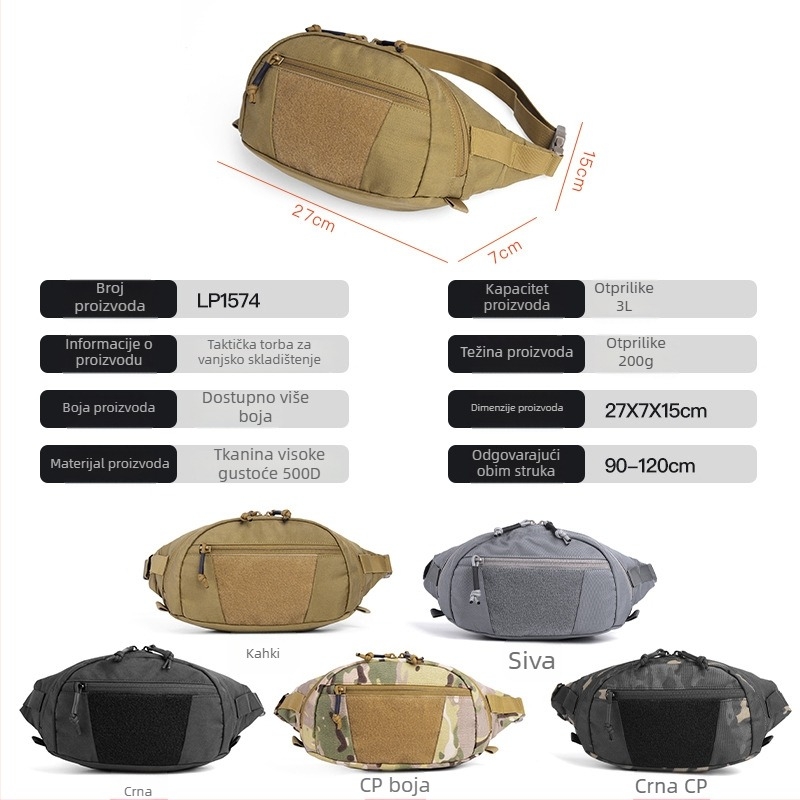 Pojasna torba za sport za aktivnosti na otvorenom — Oxford tkanina, prozračna, vodootporna, otporna na habanje, unisex