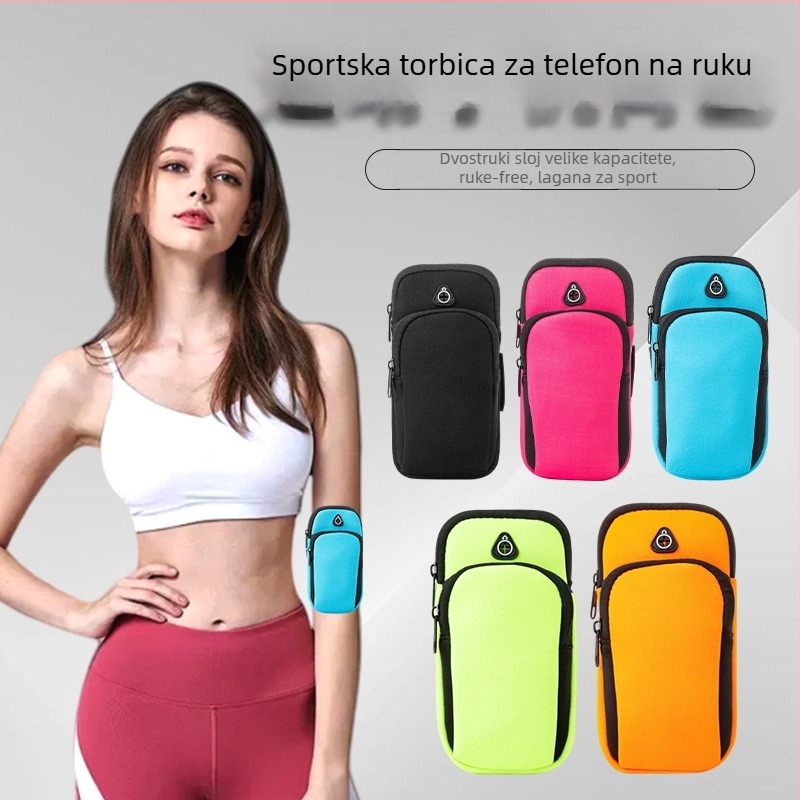 Torba za telefon na ruci i oko struka za outdoor sportove, lagana, vodootporna i reflektirajuća, prozračna podstava od poliestera