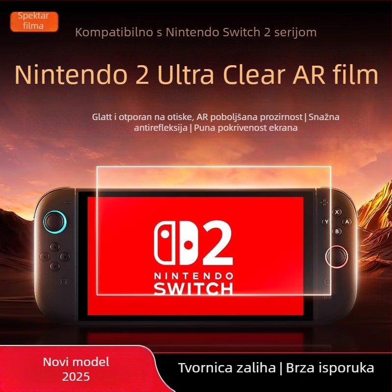 AR zaštitni film za zaslon Nintendo Switch OLED/Lite – anti-reflektivni film, 0,16 mm, 96% propusnost, kompatibilan Switch2