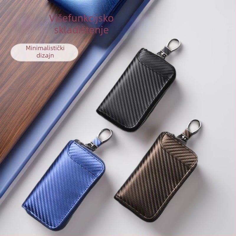Torbica za daljinski ključ automobila – unisex PU koža, držač za pojas i džep za kartice, skladištenje, minimalistički luksuzan dizajn