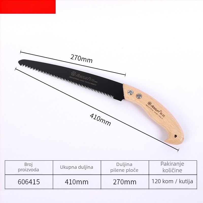 Orton vrtna pila za rezanje SK5 čelik, ravna oštrica, za vanjsko rezanje stabala i voćnih grana