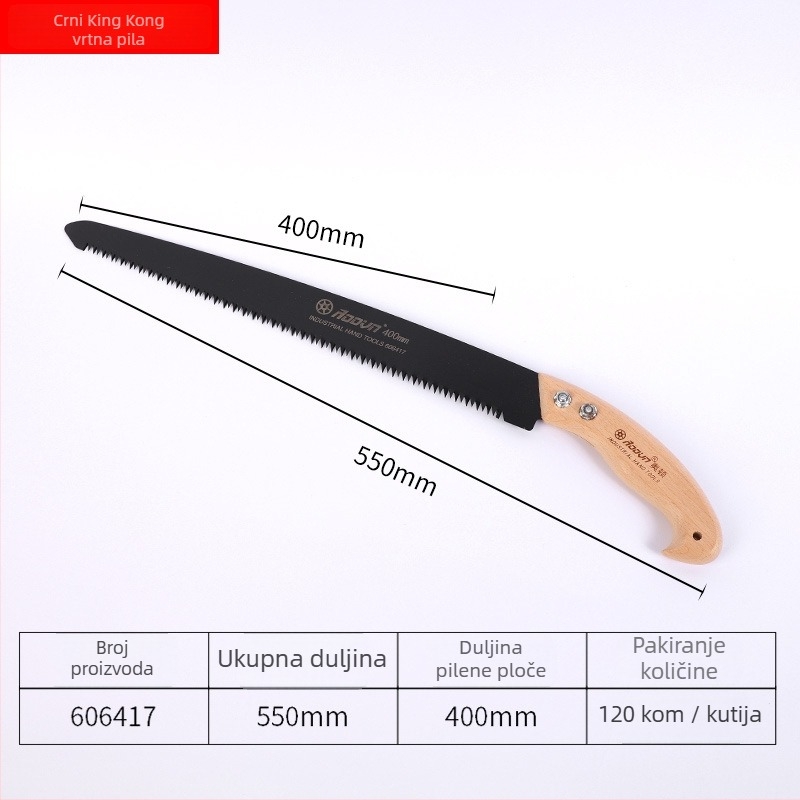 Orton vrtna pila za rezanje SK5 čelik, ravna oštrica, za vanjsko rezanje stabala i voćnih grana