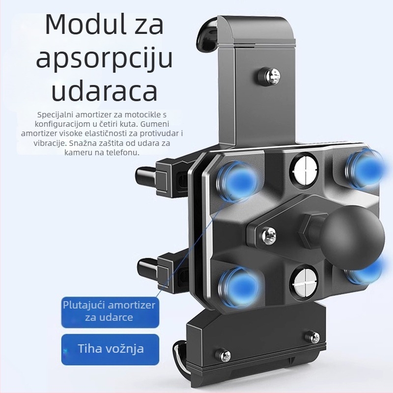 Lingke Držač telefona za motocikl – protiv vibracija, ABS materijal, jednostavan stil