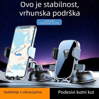 Držač za telefon u automobilu s vakuumskom čašom za ploču, gravitacijsko snap-on ugradnja, opća kompatibilnost