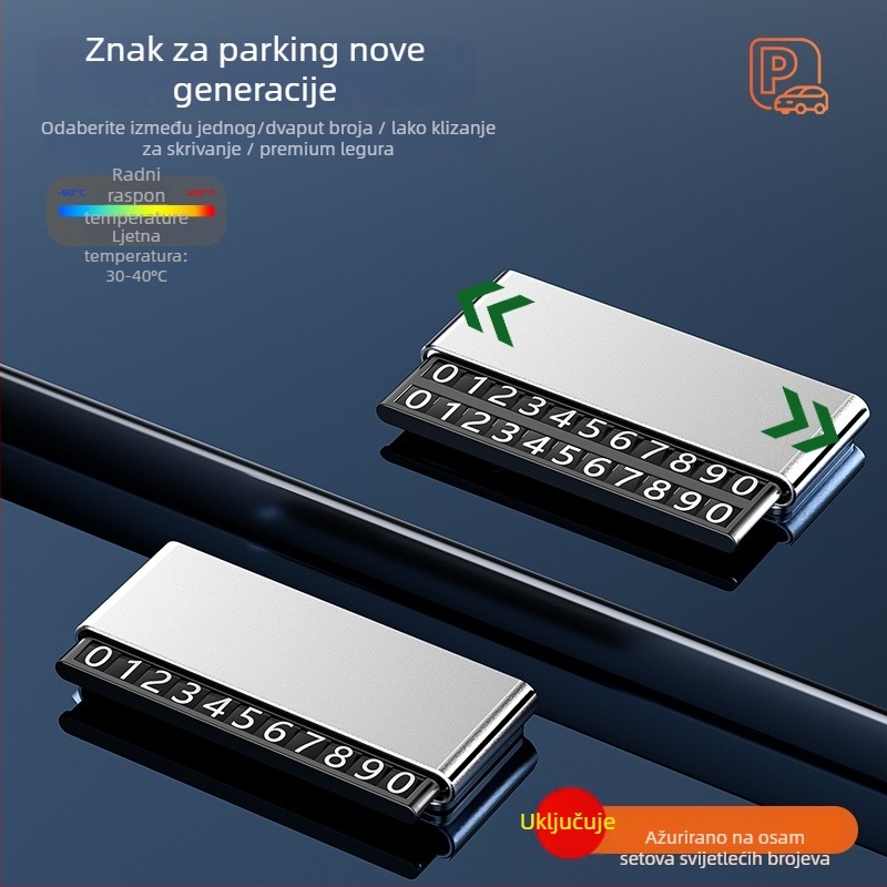 Skrivena dvostruka registarska pločica automobila – metalna konstrukcija, prilagodljivo, tiskanje logotipa dostupno; Model: dvostruka registarska pločica; Tip: Skrivena