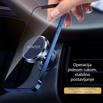 Držač za telefon u automobilu - magnetska usisna nosač, montaža ljepilom, kompatibilan s prednjim staklom, univerzalna kompatibilnost, navigacija u vozilu