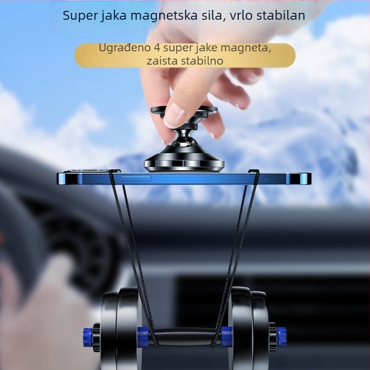 Držač za telefon u automobilu - magnetska usisna nosač, montaža ljepilom, kompatibilan s prednjim staklom, univerzalna kompatibilnost, navigacija u vozilu