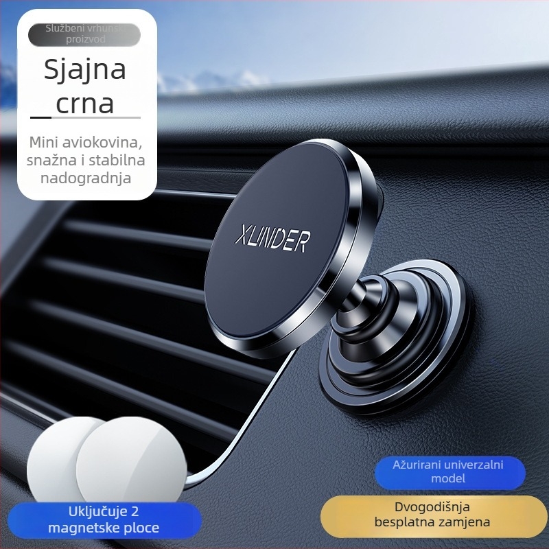 Držač za telefon u automobilu - magnetska usisna nosač, montaža ljepilom, kompatibilan s prednjim staklom, univerzalna kompatibilnost, navigacija u vozilu