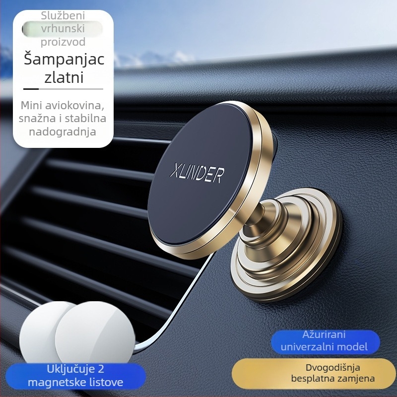 Držač za telefon u automobilu - magnetska usisna nosač, montaža ljepilom, kompatibilan s prednjim staklom, univerzalna kompatibilnost, navigacija u vozilu
