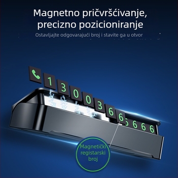 Yi Ju metalna skrivena karta za parkiranje, svjetleći model s telefonskim brojem, prilagodljiv logotip