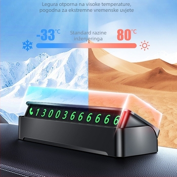 Yi Ju metalna skrivena karta za parkiranje, svjetleći model s telefonskim brojem, prilagodljiv logotip