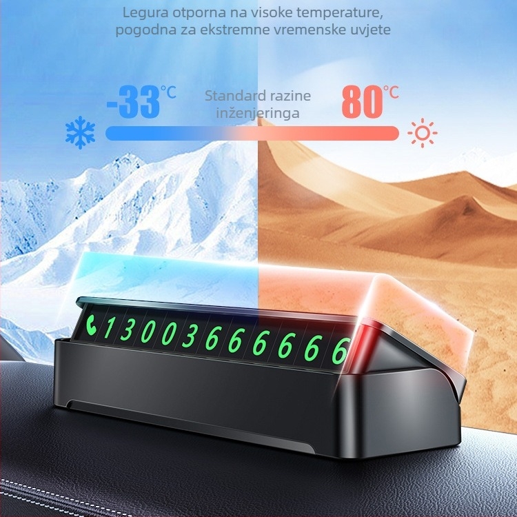 Yi Ju metalna skrivena karta za parkiranje, svjetleći model s telefonskim brojem, prilagodljiv logotip