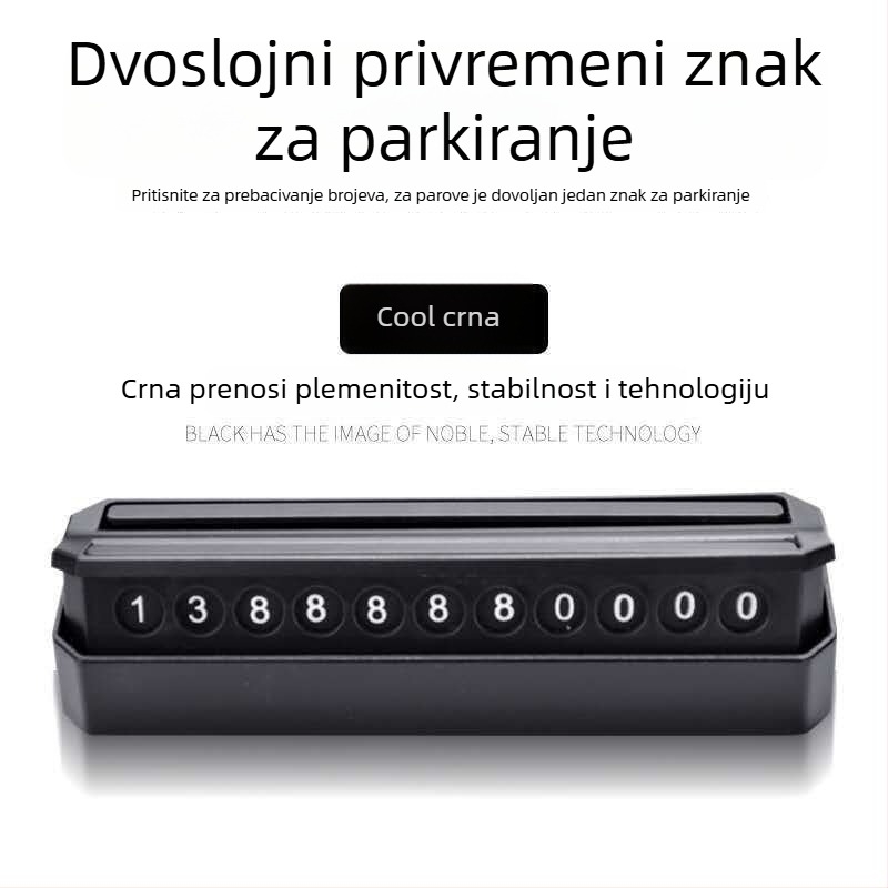 Privremena pločica za parkiranje autom, LMH-P001, plastična, prilagodljiva s logom, mogućnost privatne marke