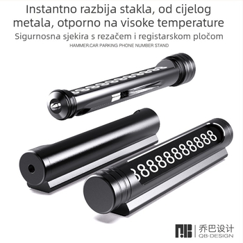 Privremeni znak za parkiranje od aluminijske legure sa skrivenim sigurnosnim čekićem i rezačem – broj parkirne kartice, Guangdong porijeklo, QB.DESIGN/Joba DESIGN
