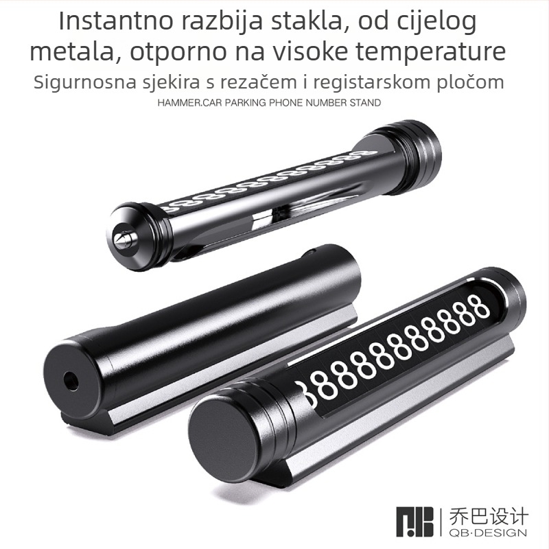 Privremeni znak za parkiranje od aluminijske legure sa skrivenim sigurnosnim čekićem i rezačem – broj parkirne kartice, Guangdong porijeklo, QB.DESIGN/Joba DESIGN