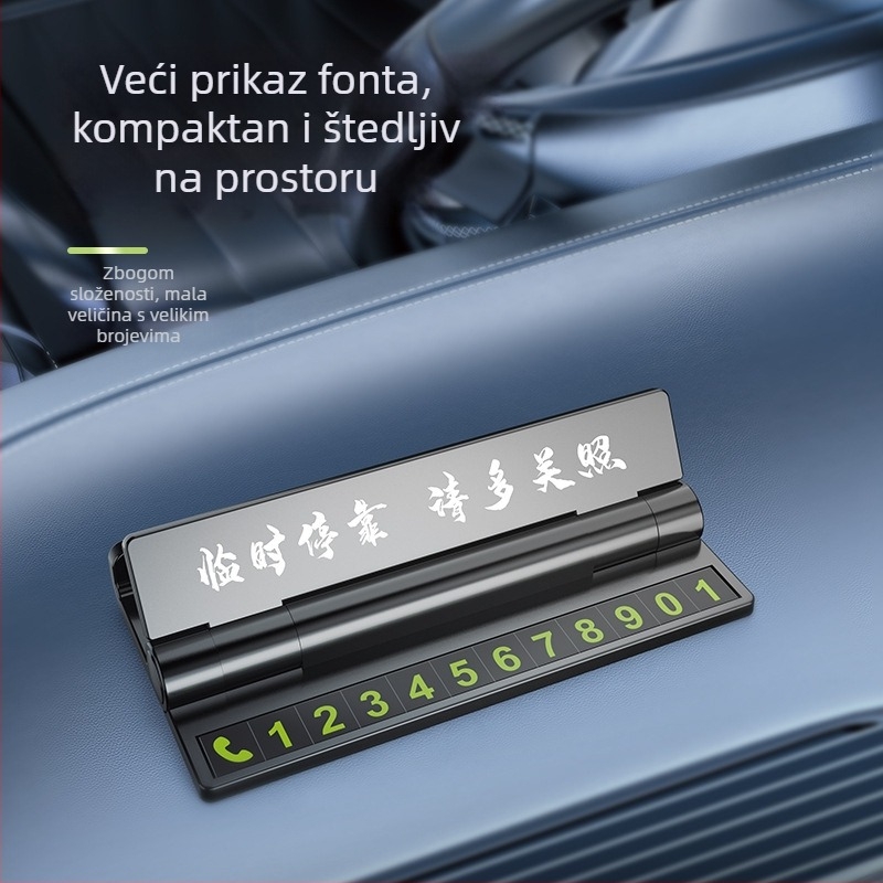 Plastična skrivena privremena tablica za parkiranje s telefonskim brojem, model HH-088, ispis logotipa, prilagođavanje, Tianxi