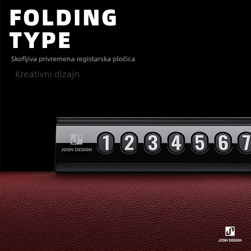 Privremena pločica za parkiranje vozila s metalnom složenom konstrukcijom, skriveni tip, model H-14; materijal: metal; otisak logotipa: da; obrada i personalizacija: da; ovlaštena privatna marka: da