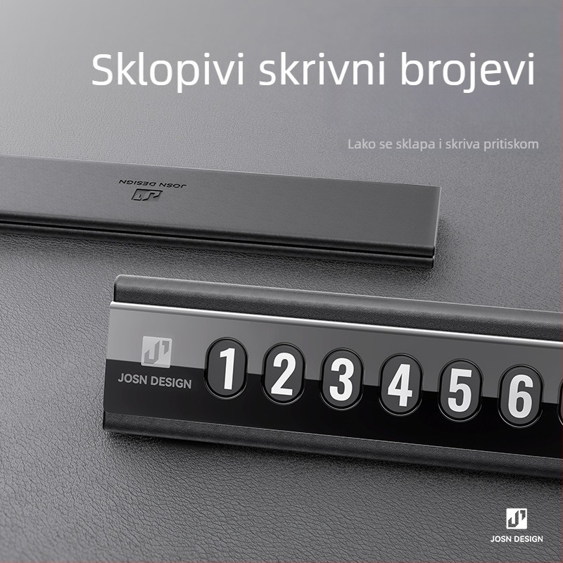 Privremena pločica za parkiranje vozila s metalnom složenom konstrukcijom, skriveni tip, model H-14; materijal: metal; otisak logotipa: da; obrada i personalizacija: da; ovlaštena privatna marka: da