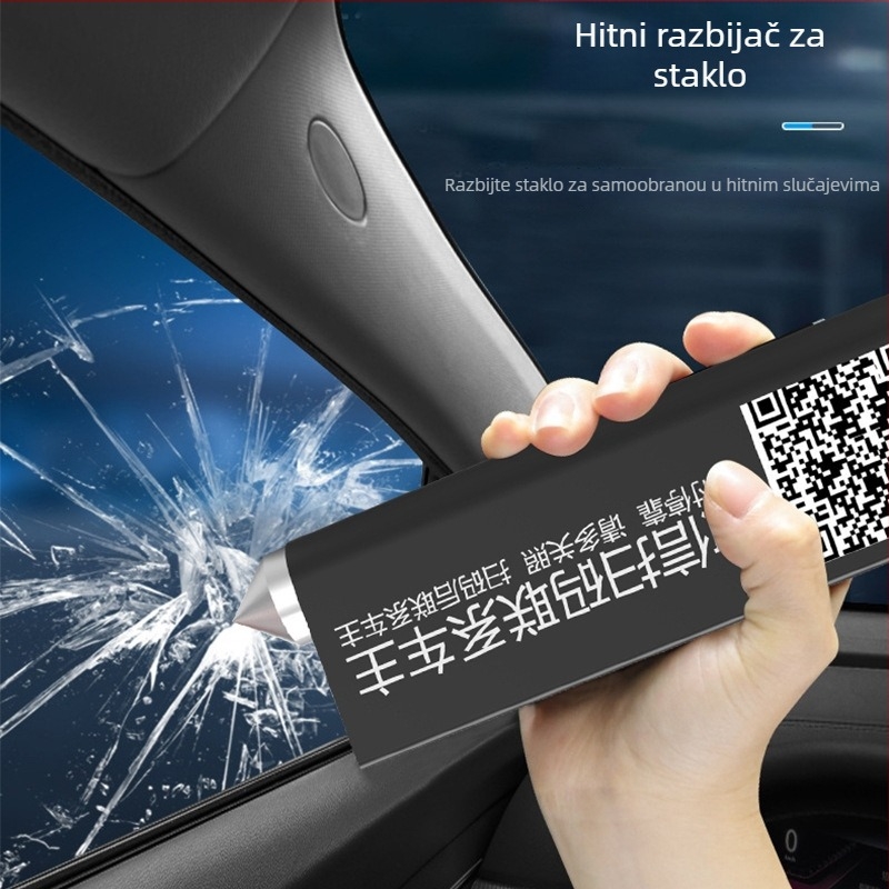 Auto držač za telefon 4 u 1 s QR kodom, aromaterapija, privremena tablica za parkiranje, metalni, model 023, moguć prilagođeni logotip