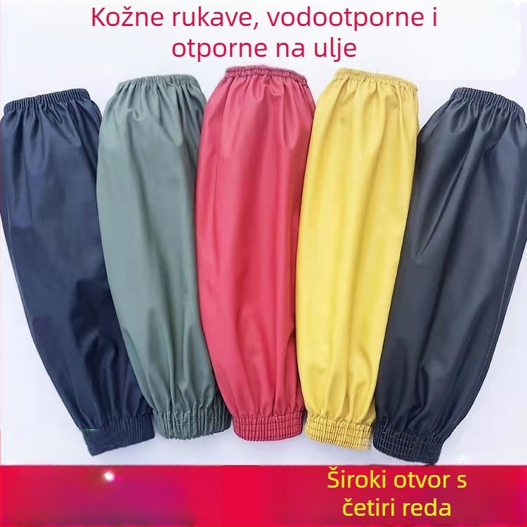 Kožni rukav za podlakticu - vodootporan i otporan na ulje, produženi PU premaz, za odrasle, unisex, kuhinjska rad