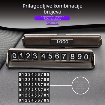 Privremena karta za parkiranje autom – metal, model FZ-804, prilagodljiva, tiskani logo