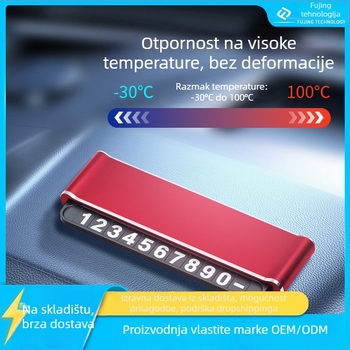 Privremena pločica za parkiranje automobila - aluminijska legura, model G201, moguć prilagodba, ispis logotipa moguć, skriveni tip