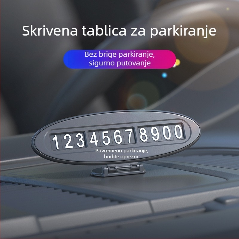 Skrivena tablica za premještanje automobila – Model J3, plastika, otisnuto logo, prilagodljivo