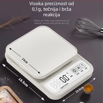 Wise A03 kuhinjski vaga, visoko precizno elektroničko vaganje, raspon 1 g-10 kg, napajanje s 2 AA baterijama