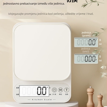 Wise A03 kuhinjski vaga, visoko precizno elektroničko vaganje, raspon 1 g-10 kg, napajanje s 2 AA baterijama