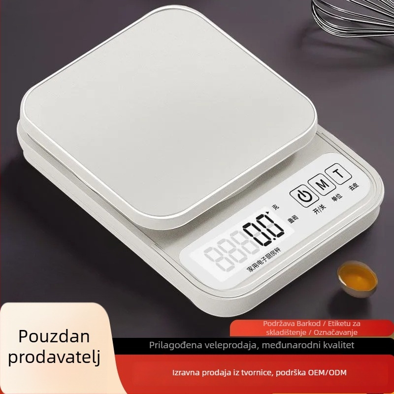 Wise A03 kuhinjski vaga, visoko precizno elektroničko vaganje, raspon 1 g-10 kg, napajanje s 2 AA baterijama