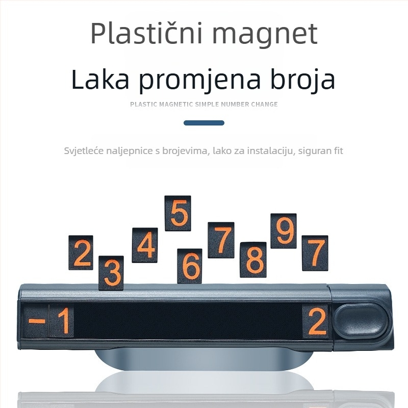 Svijetleća metalna pločica s brojem za kontakt za automobil, univerzalni model, s otisnutim logotipom, privremeni znak za parkiranje