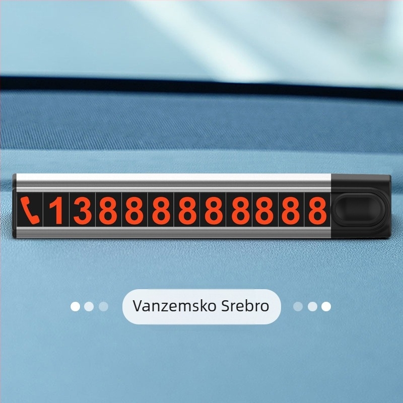 Svijetleća metalna pločica s brojem za kontakt za automobil, univerzalni model, s otisnutim logotipom, privremeni znak za parkiranje