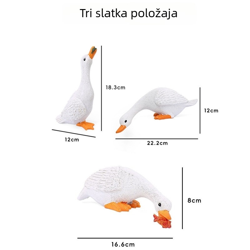 Chen Li Figurica patke od smole za akvarij i mini krajolik, pastirski stil