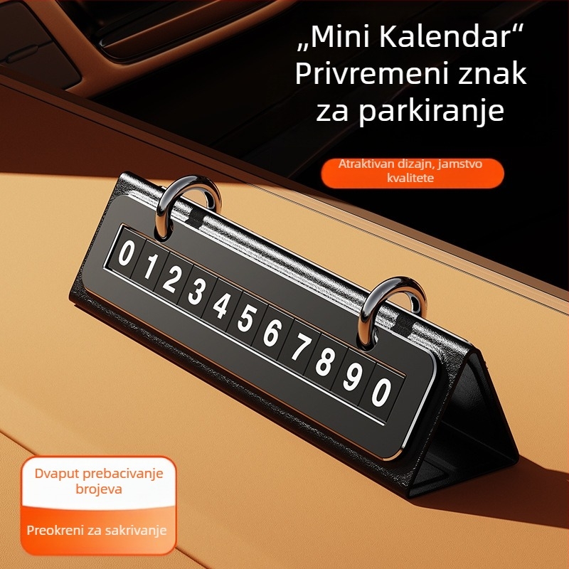 Metalni stolni kalendar za automobilnu ukrasu, model 1714, skriveni tip, mogućnost tiska logotipa
