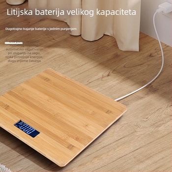 Bambusna elektronička vaga za tijelo, kućna precizna vaga za studente u domu